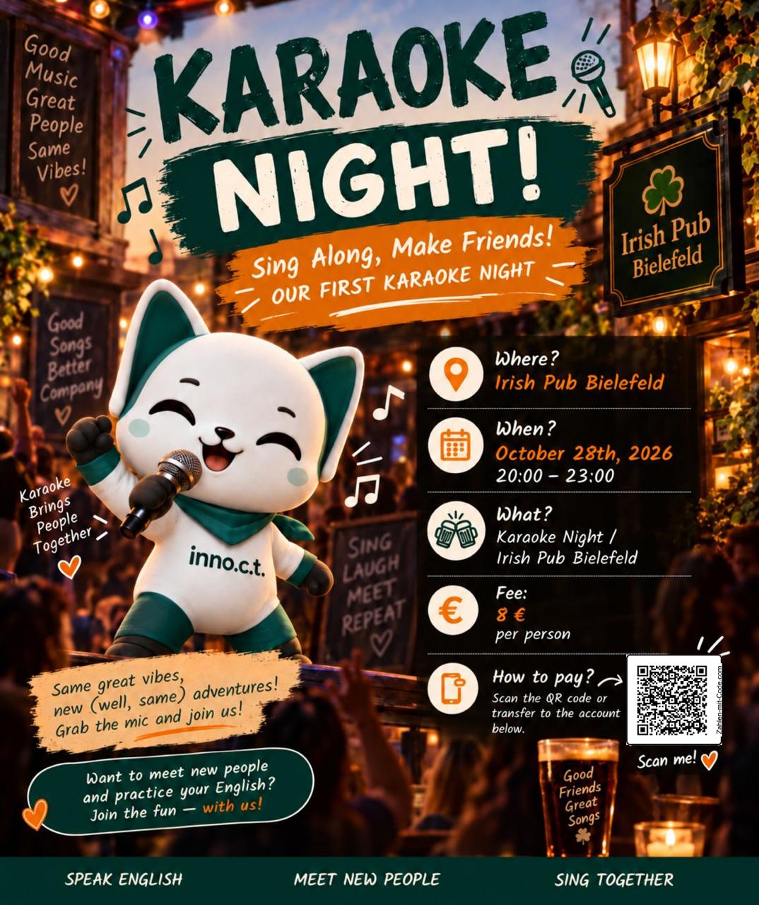 Karaoke Night poster, Irish Pub Bielefeld, 28 October 2026