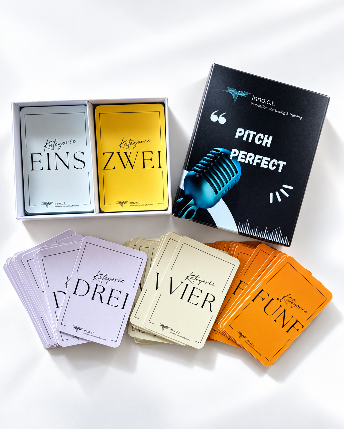 Pitch Perfect: Box und die fünf Kartenkategorien