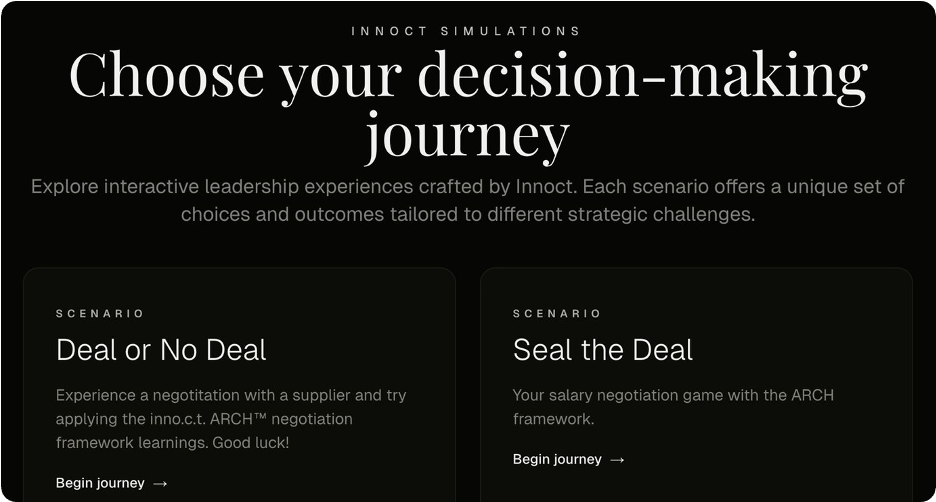 The scenario picker of the inno.c.t. simulation platform