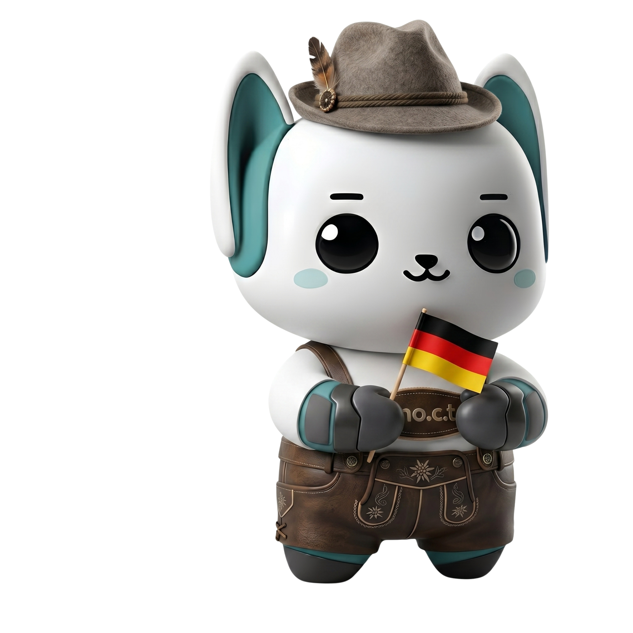 Tino in Lederhosen mit Deutschlandfahne