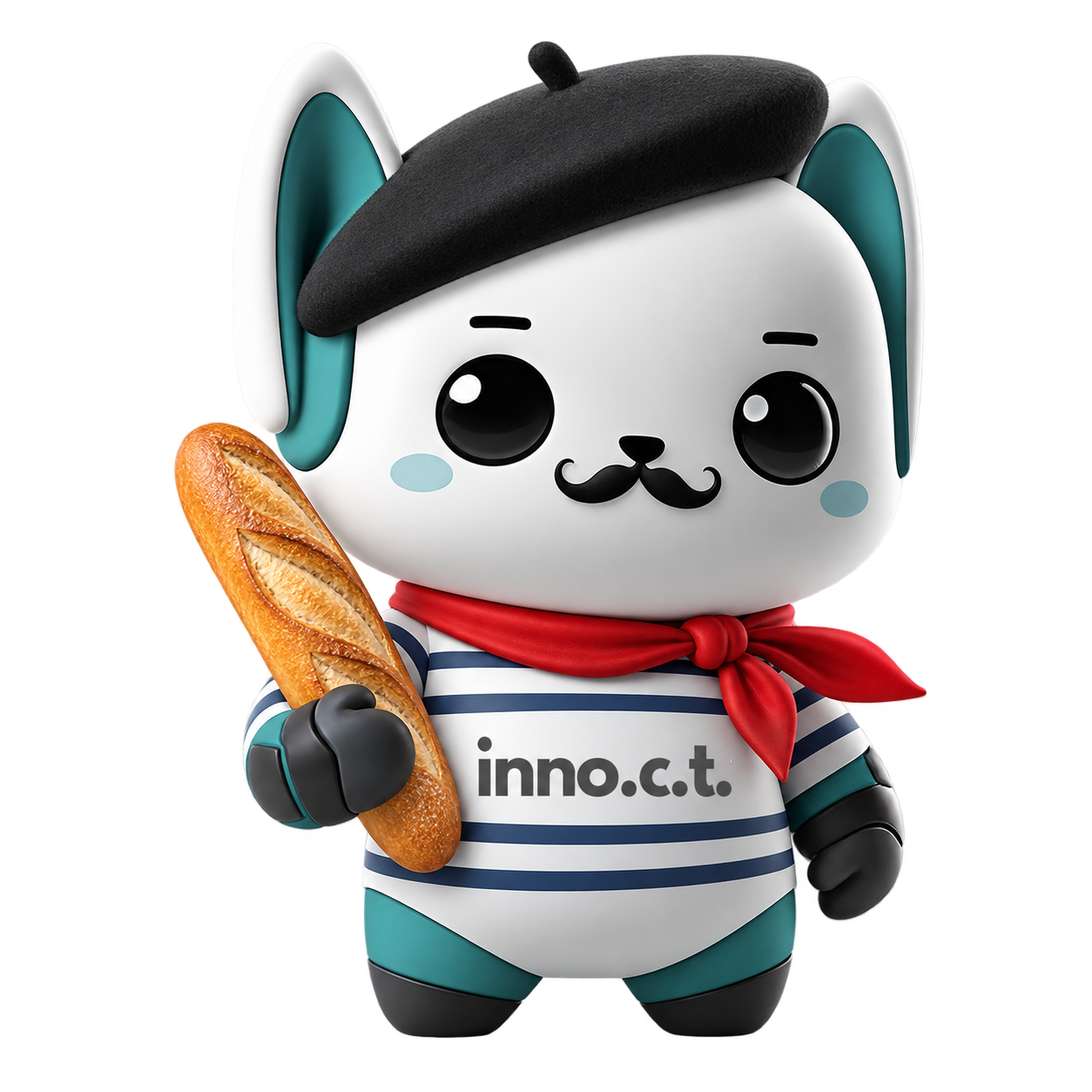 Tino als Franzose mit Baguette