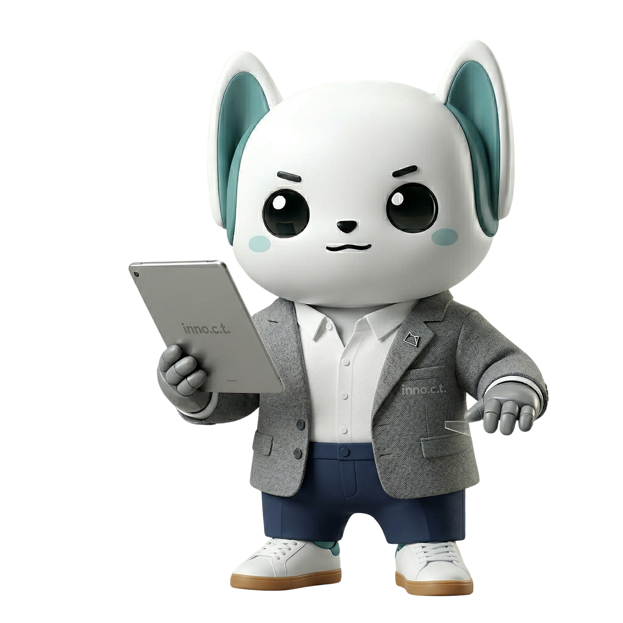 Tino reviewing results on a tablet